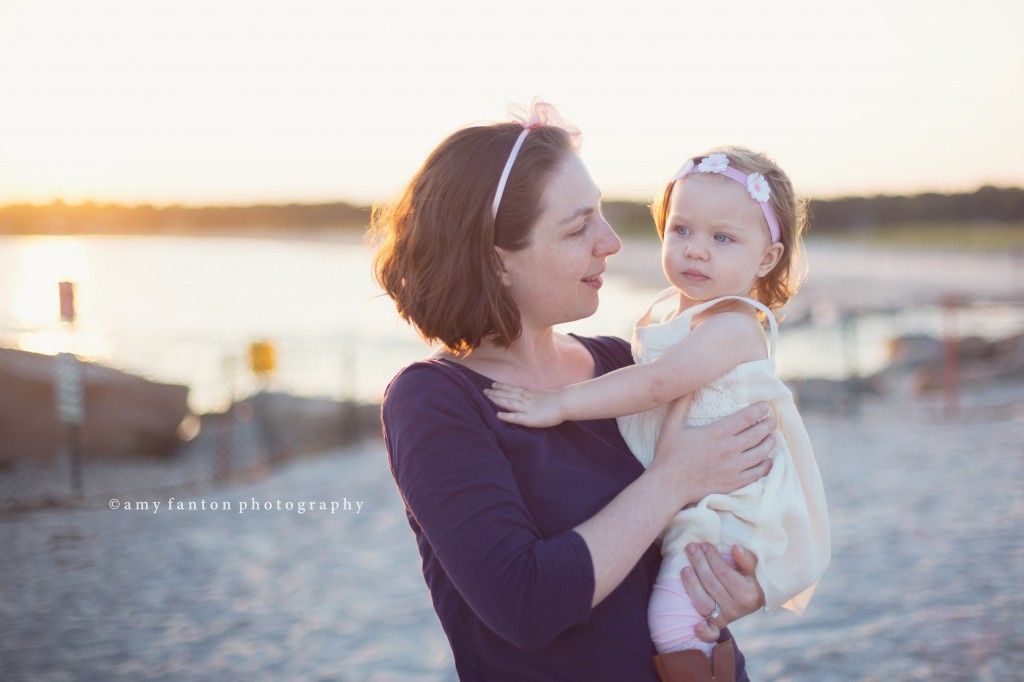 Mom and baby beach portrait